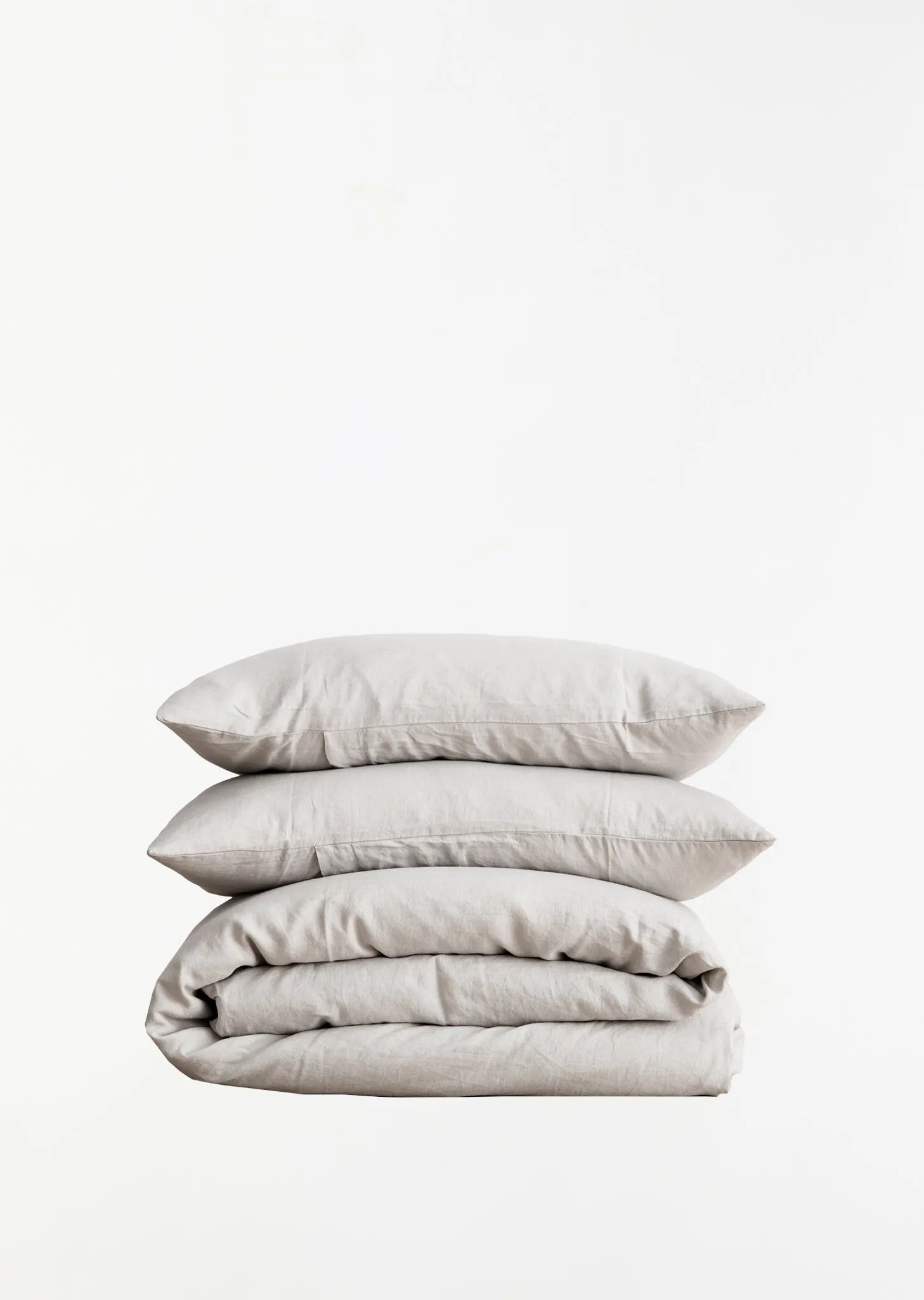 Linen Queen Duvet Cover Set - Smoke Gray