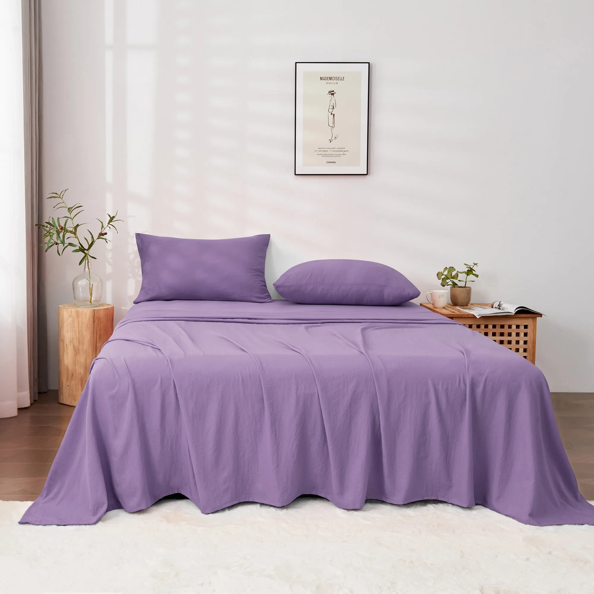 Linenova Pre-Washed Cotton Sheet Set