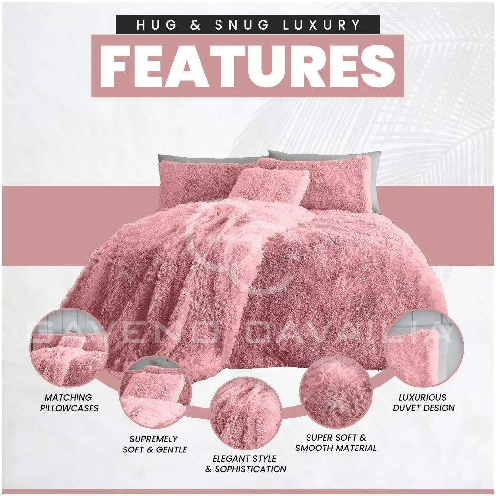 Luxury Hug & Snug Duvet Cover Set Pink