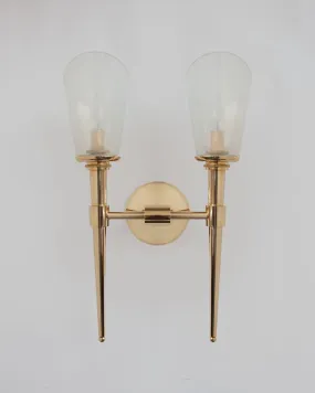 Macchi Twin Sconce with Torch Glass