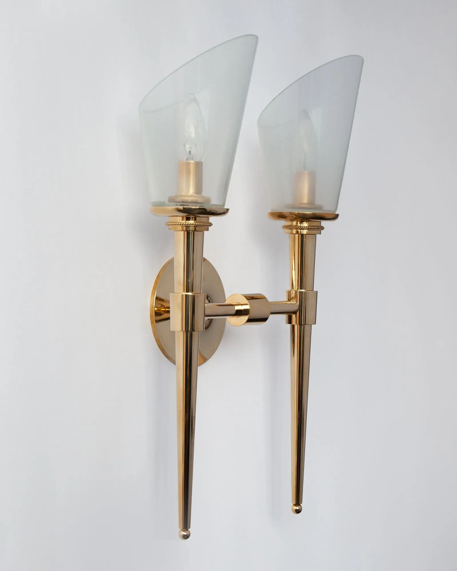 Macchi Twin Sconce with Torch Glass