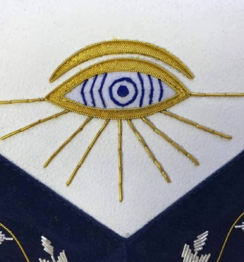 Masonic Grand Lodge Past Master Apron Gold Hand Embroidery Apron