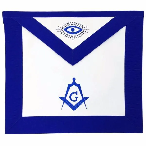 Master Mason Blue Lodge Apron - White & Royal Blue