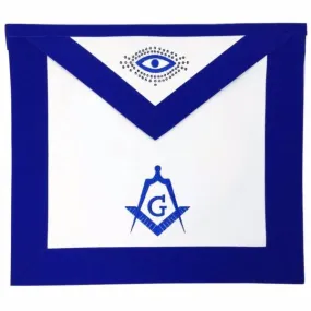 Master Mason Blue Lodge Apron - White & Royal Blue