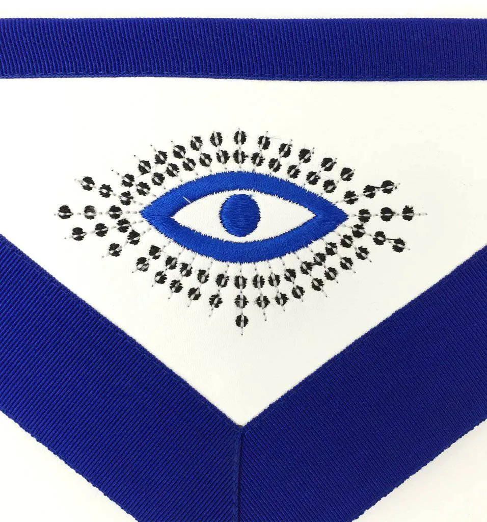 Master Mason Blue Lodge Apron - White & Royal Blue