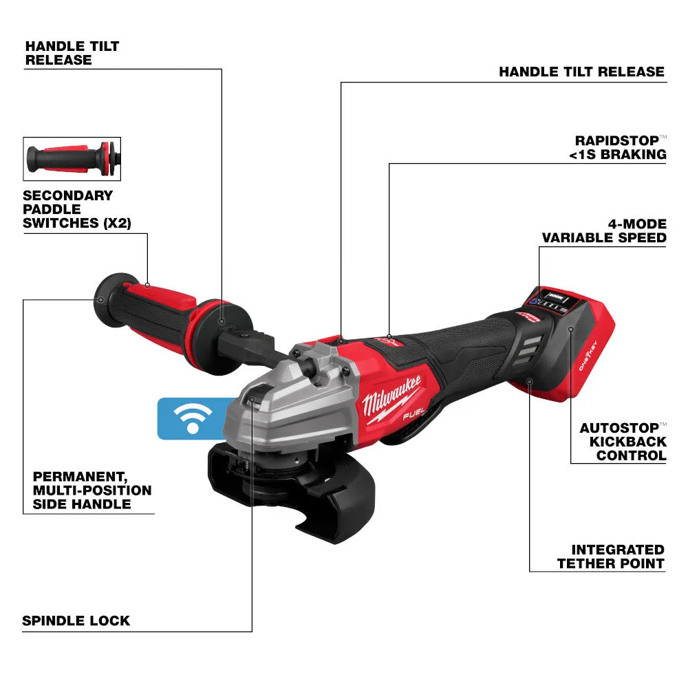 Milwaukee 2986-20 M18 FUEL 4-1/2" / 5" Dual-Trigger Braking Grinder