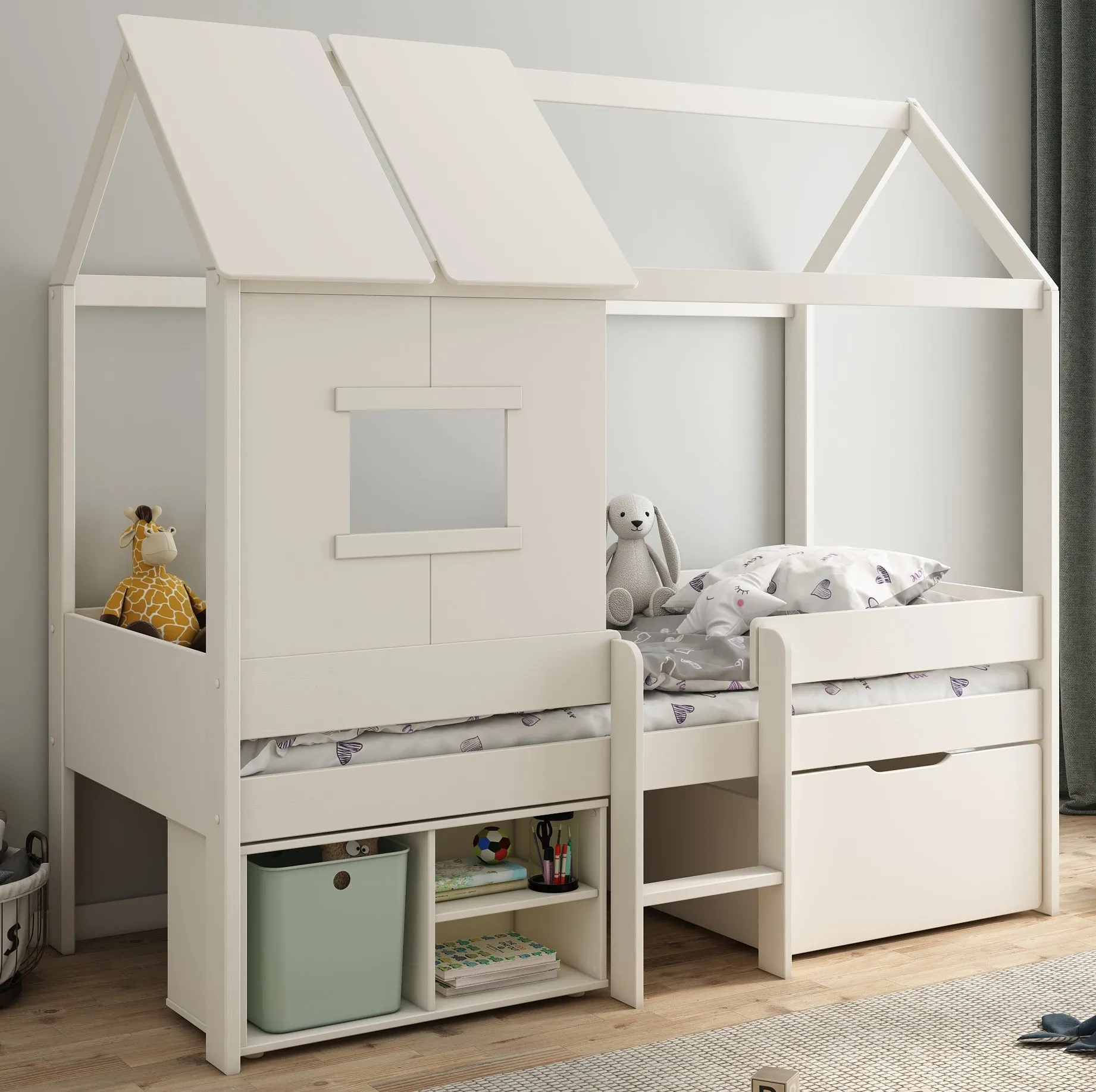 Mini Playhouse Bed with Storage - Kids Avenue