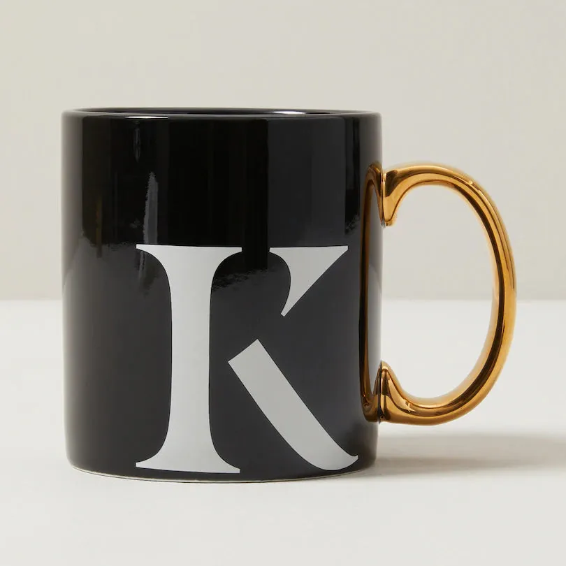 MONOGRAM MUG - BLACK - VARIOUS LETTERS