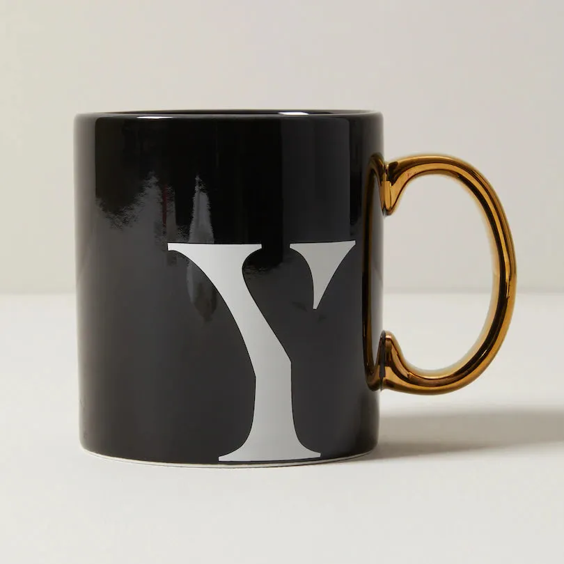 MONOGRAM MUG - BLACK - VARIOUS LETTERS