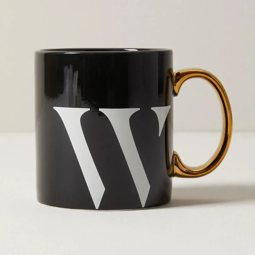 MONOGRAM MUG - BLACK - VARIOUS LETTERS