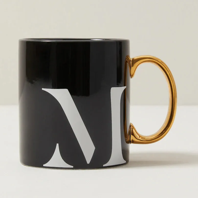 MONOGRAM MUG - BLACK - VARIOUS LETTERS