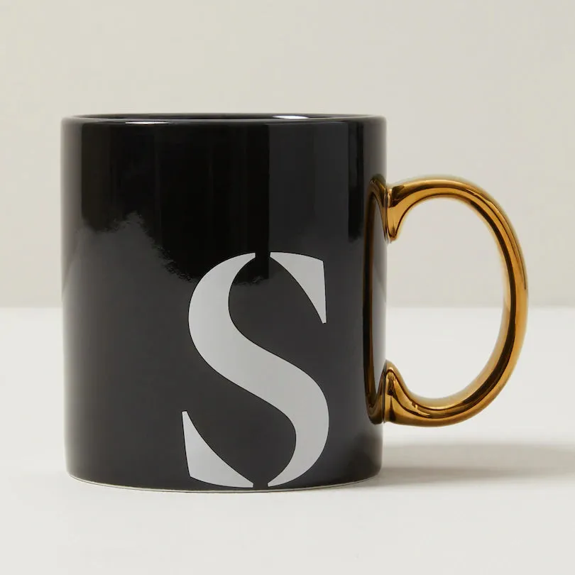 MONOGRAM MUG - BLACK - VARIOUS LETTERS