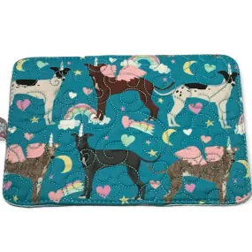 Mug Rug - Unicorn Hounds Quilted Swirl