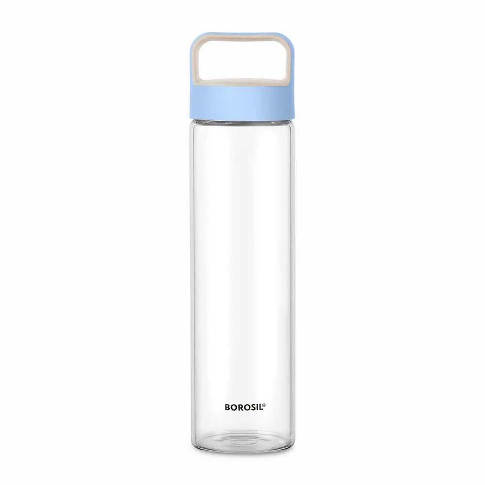 Neo Borosilicate Glass Bottle - Blue Lid