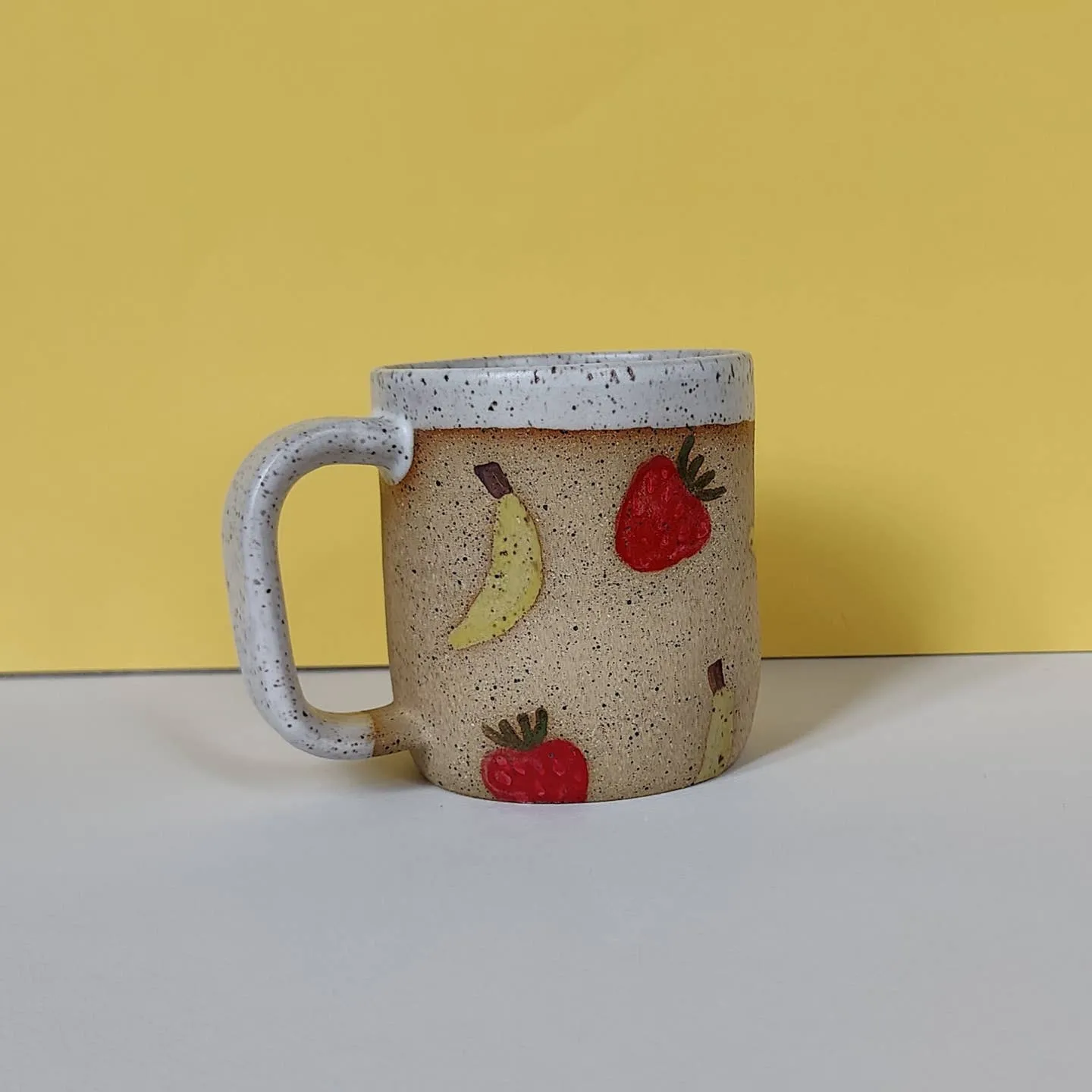 NEW! 16oz Strawberry Banana Mug by Osso Ceramics