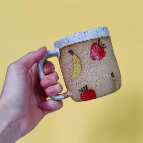 NEW! 16oz Strawberry Banana Mug by Osso Ceramics