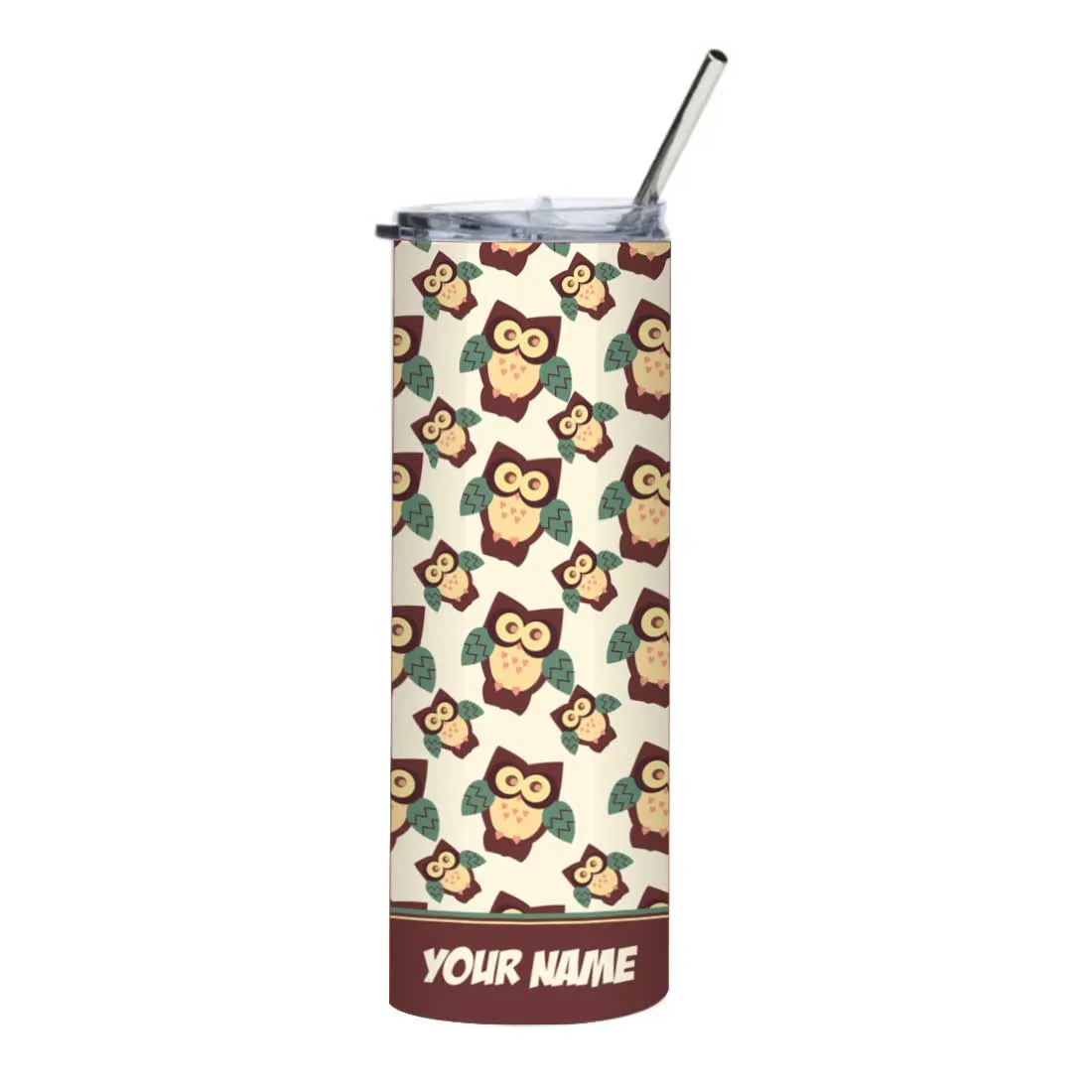 Nutcase Coffee Insulated Tumbler with Metal Straw - Personalized Stainless Steel Travel Mug 600ml