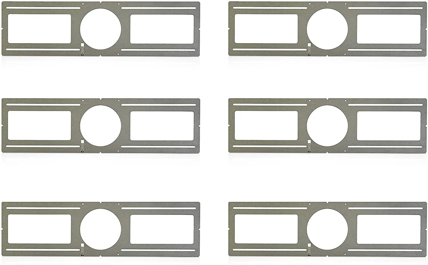 OhLectric Recessed LED Light Plate - Slim Light Kit Bracket - New Construction Light Mounting Plate with Notches - Steel, Pack of 6 (26" Rough-in Plate for 6" Recessed LED)