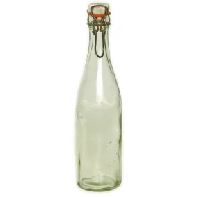 Original German WWII Luftwaffe Marked Small Clear Glass Beer or Wine Bottle - Marked Property of Luftwaffe