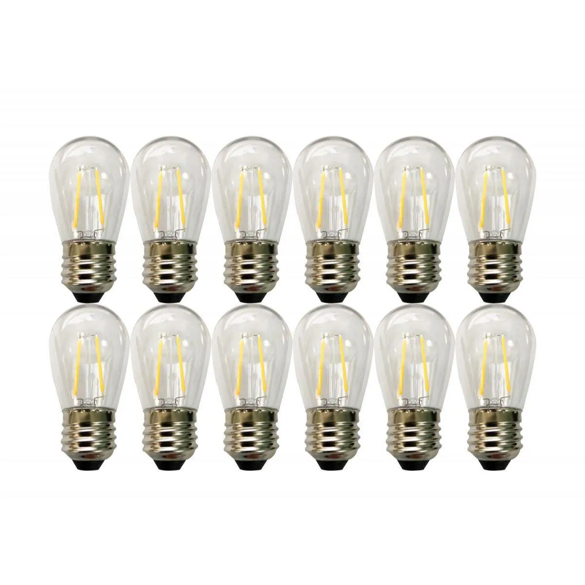 Outdoor LED String Light, 24 Feet, 12 LED filament bulbs, 2700K Warm white