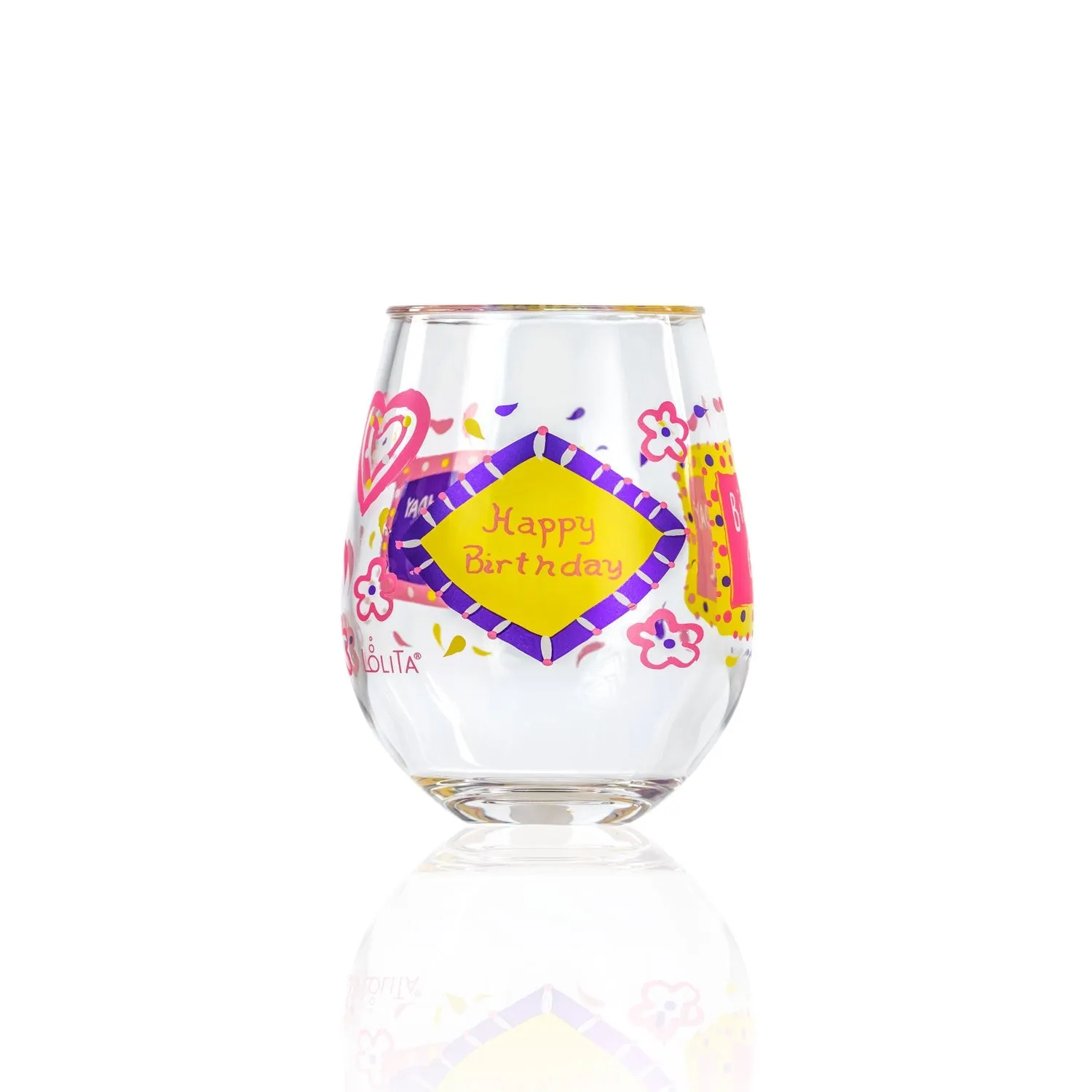 Party To Go Birthday Girl 15oz Acrylic Stemless Wine Glass | Set of 2