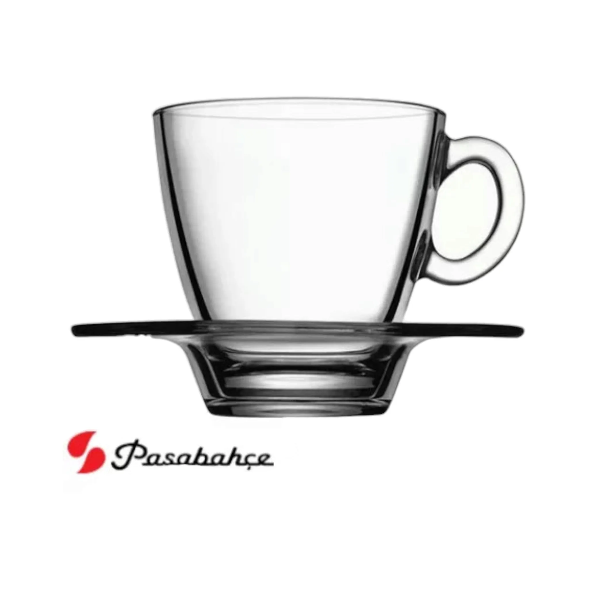 Pasabahce Espresso Glass Coffee Cup & Saucer 6pc Set in Gift Box 23213