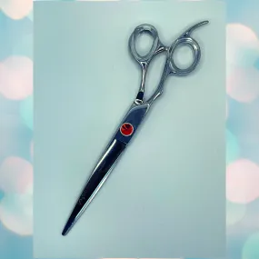 Pawfection Shears by Myke Ross 7" Red Gem Straights LEFTY