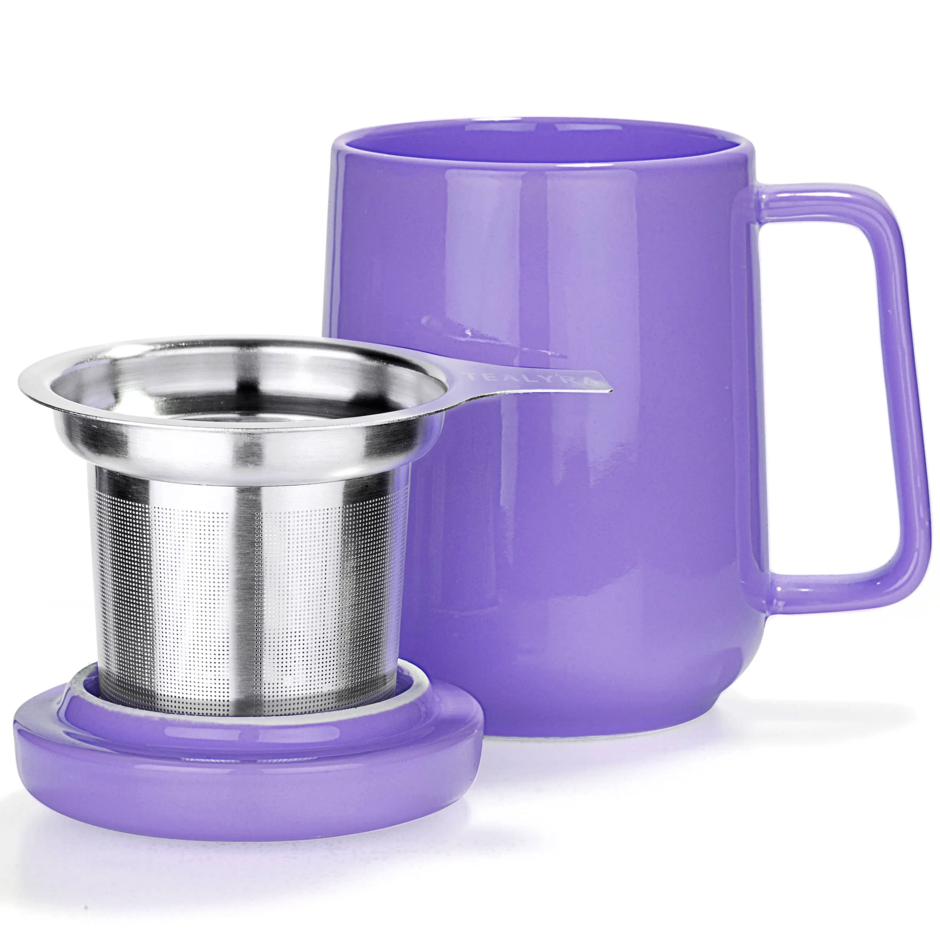 Peak Porcelain Mug With Infuser 19oz, Purple Matte Finish