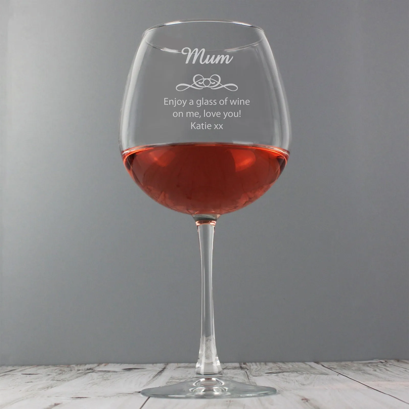 Personalised Decorative Bottle Of Wine Glass