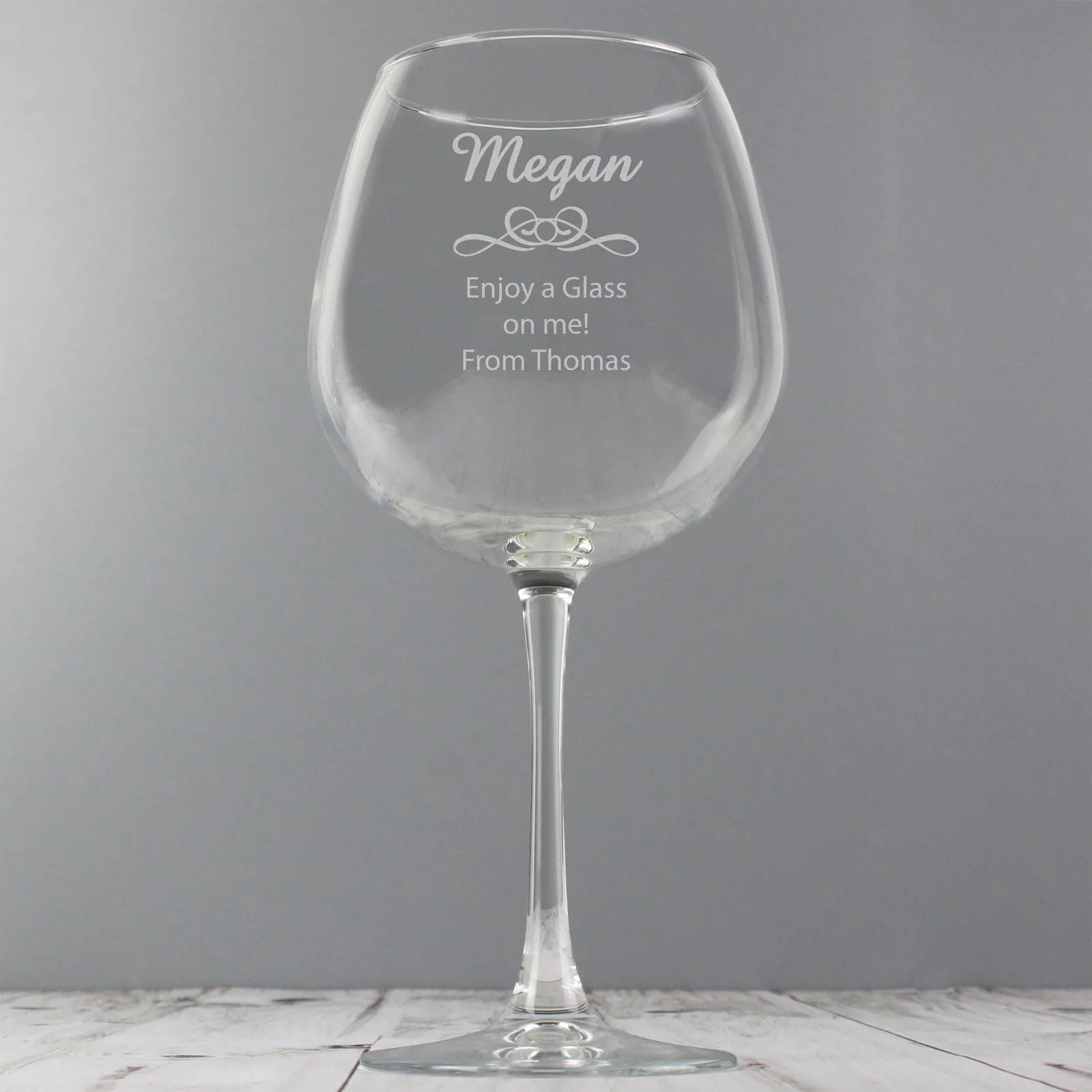 Personalised Decorative Bottle Of Wine Glass