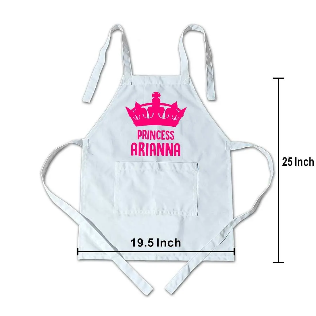 Personalised Girls Apron with Name and Princess Crown