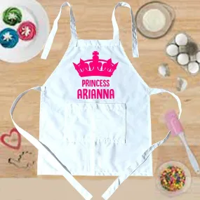 Personalised Girls Apron with Name and Princess Crown