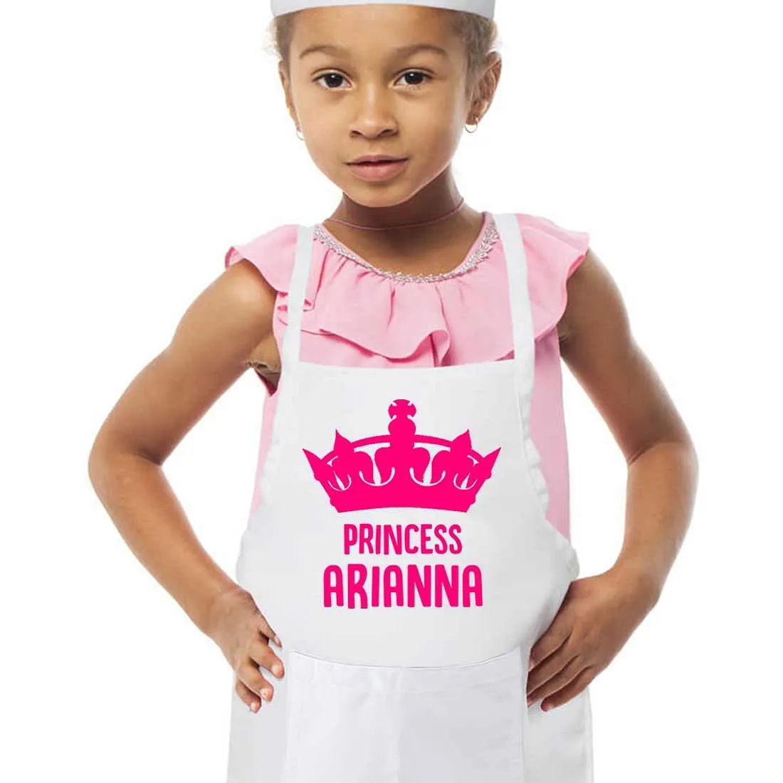 Personalised Girls Apron with Name and Princess Crown