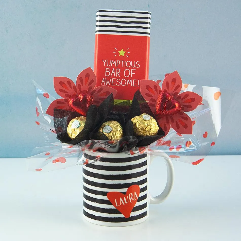 Personalised Yumptious & Awesome Mug Bouquet