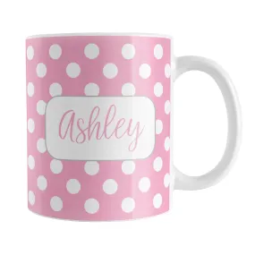 Personalized Pink Polka Dot Mug