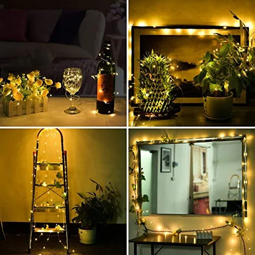 PESCA 3AA Battery Powered, Waterproof, Copper Wire String Fairy Lights with 30 LEDs Warm White 3 Meter