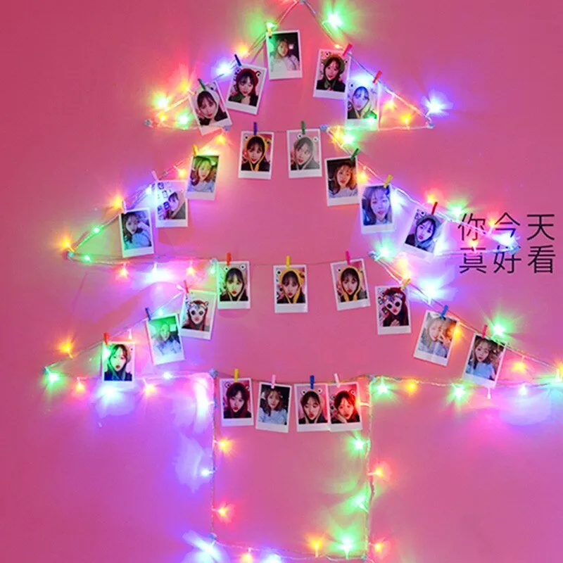 Photo String Lights with Photo Clip - Fairy Garland DIY Deco for Outdoor, Wedding