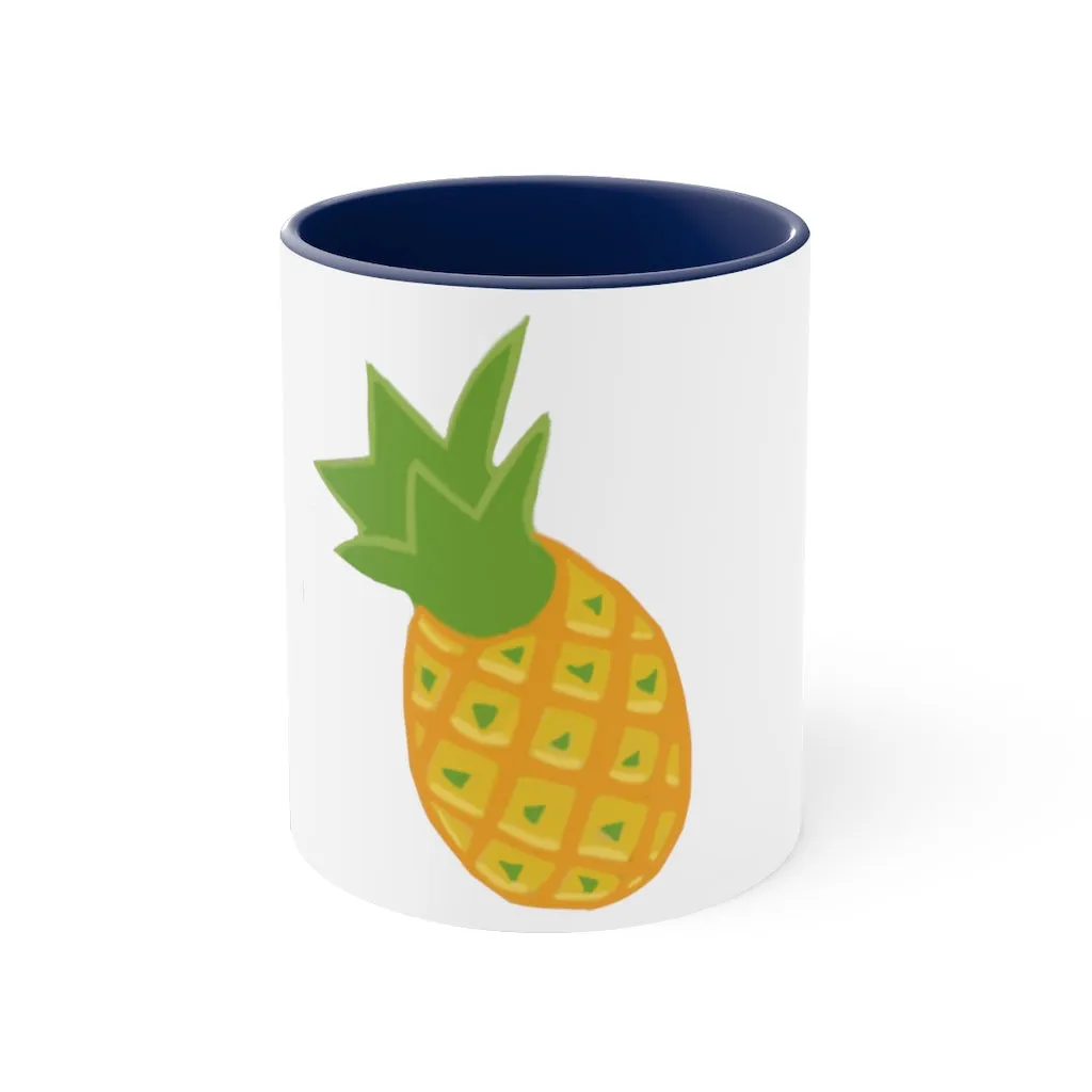 Pineapple Accent Coffee Mug, 11oz