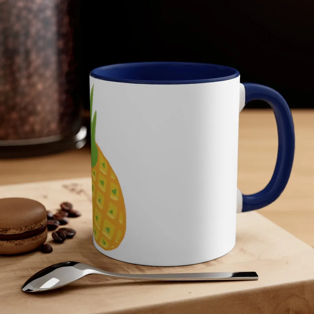 Pineapple Accent Coffee Mug, 11oz