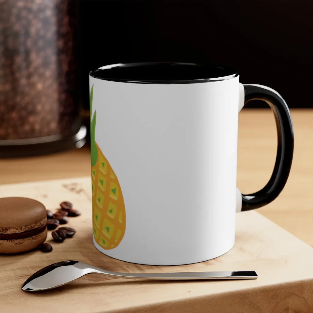 Pineapple Accent Coffee Mug, 11oz