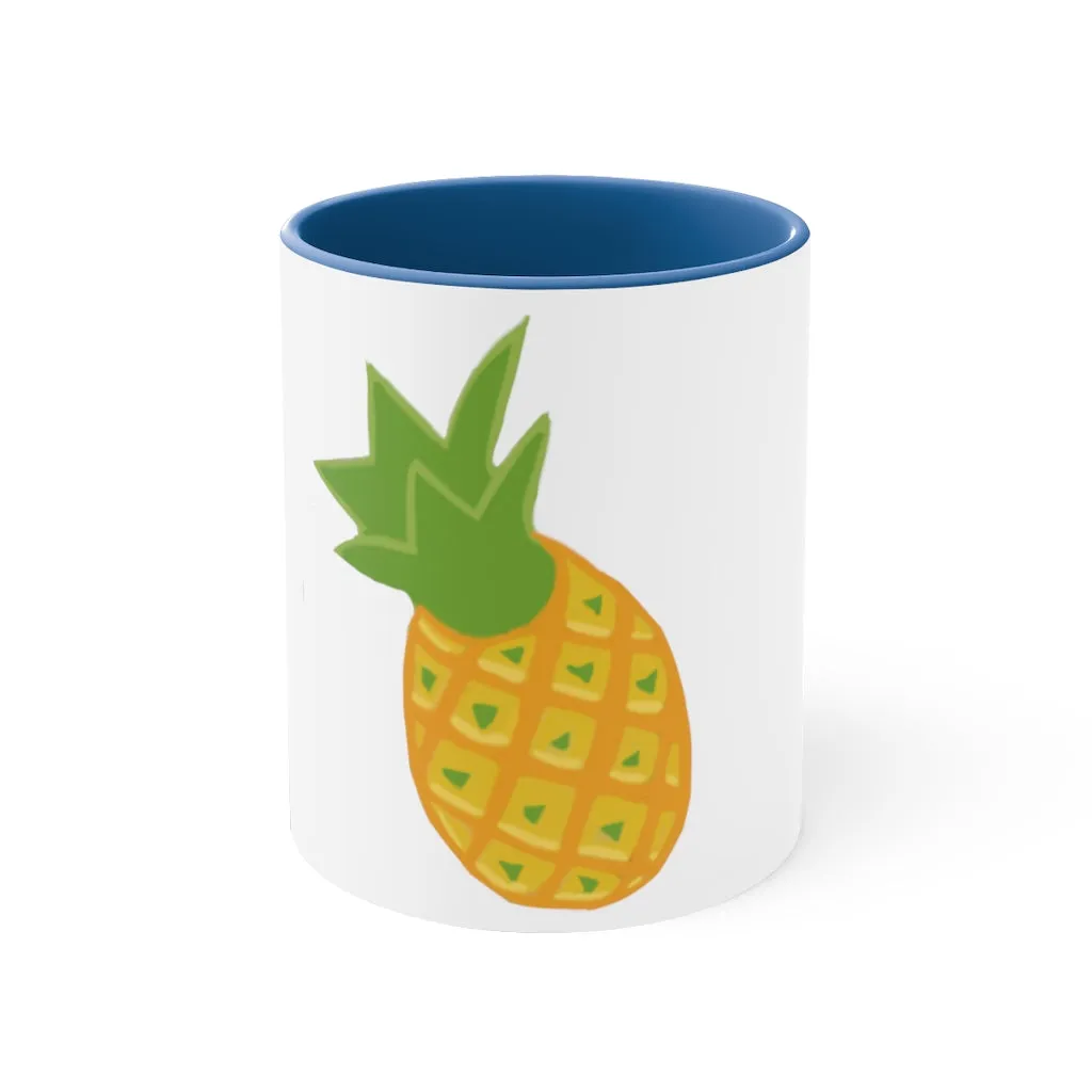 Pineapple Accent Coffee Mug, 11oz