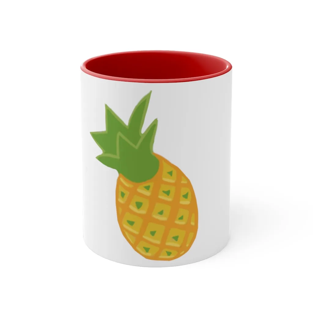 Pineapple Accent Coffee Mug, 11oz