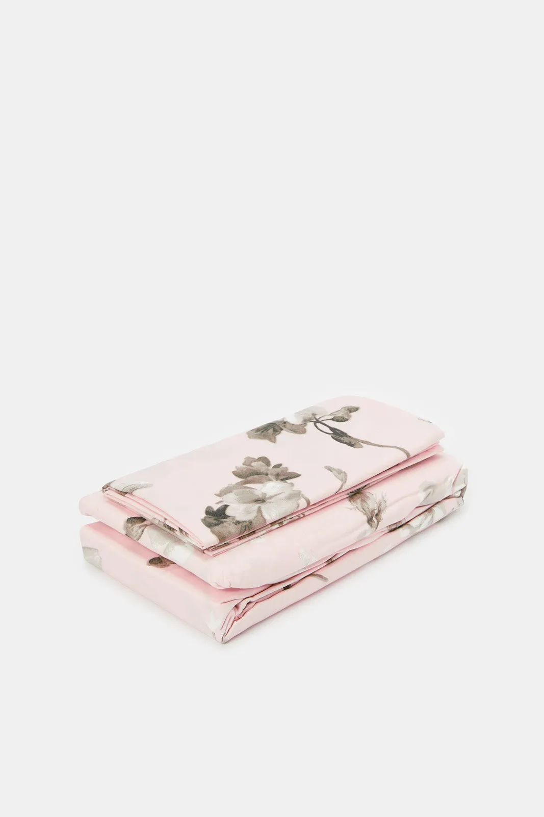 Pink Floral Print Flat Sheet (Single Size)