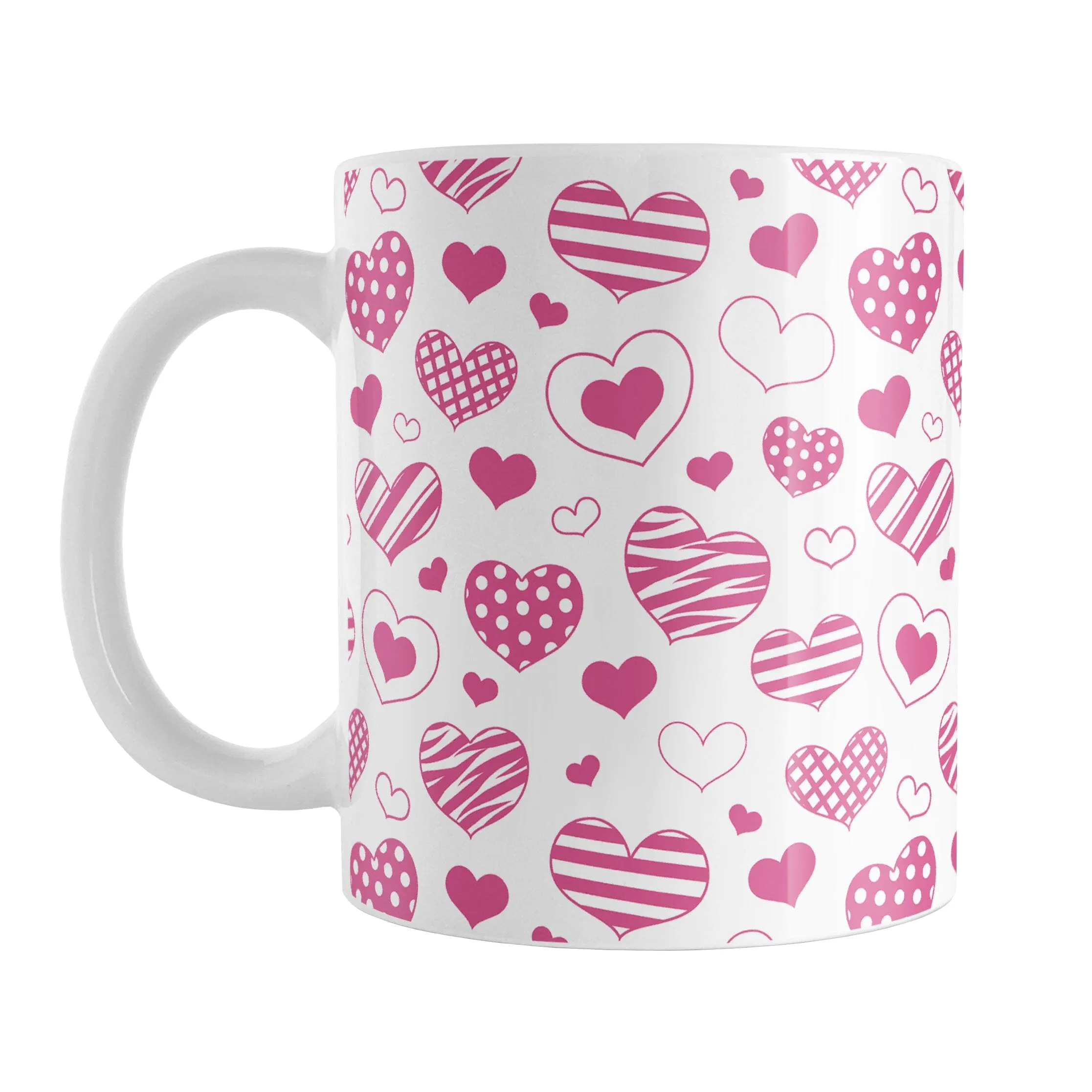 Pink Heart Doodles Mug