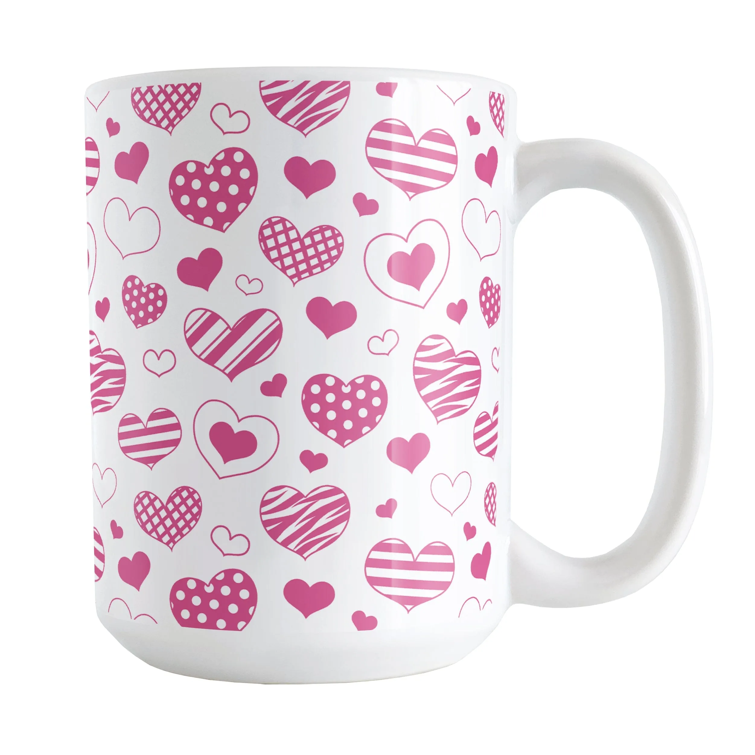 Pink Heart Doodles Mug