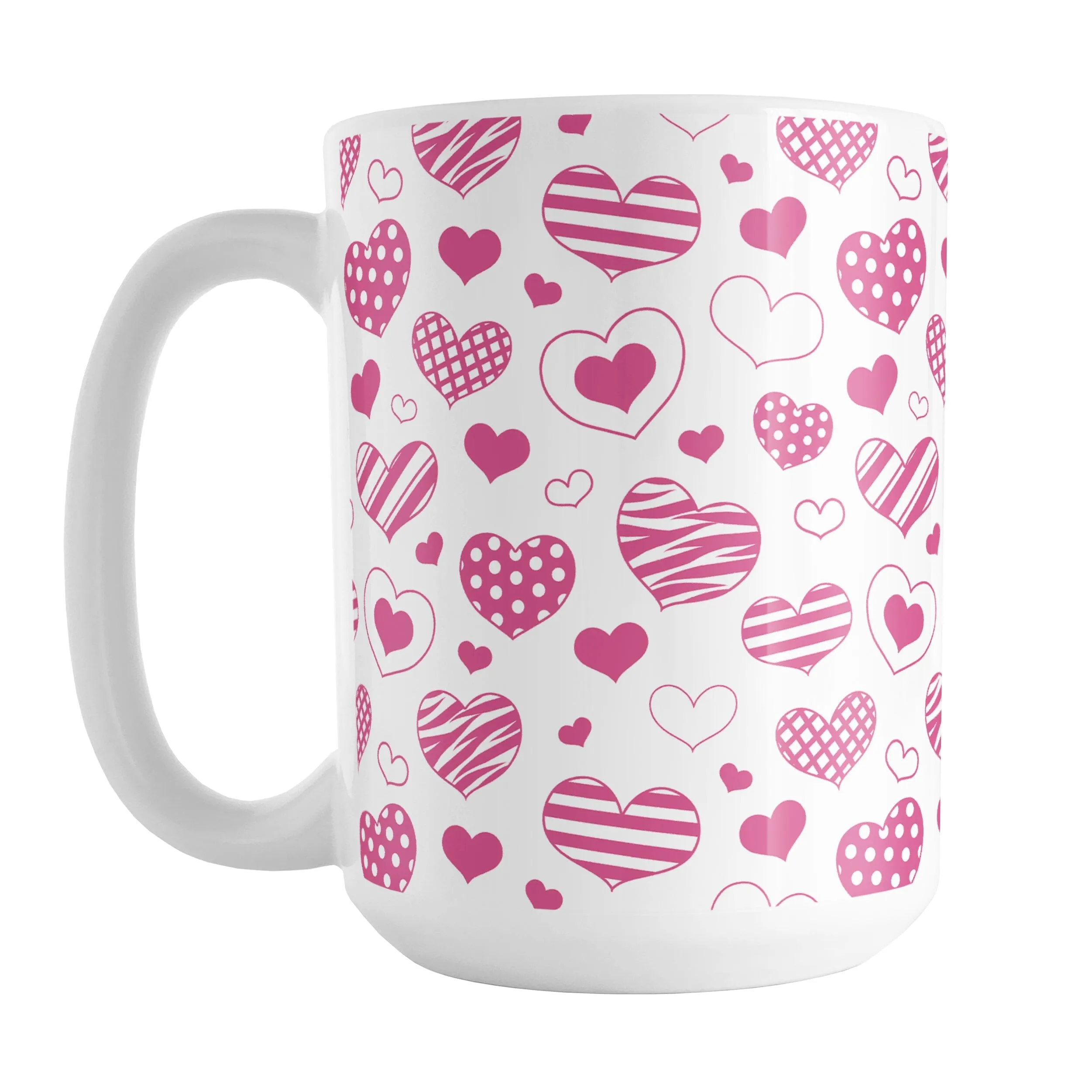 Pink Heart Doodles Mug