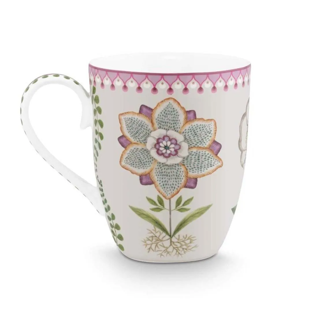 Pip Studio Lily & Lotus Tiles Mug - Off White