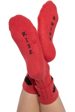 PJ Salvage Rise & Wine Fun Socks, Crimason (RKFX3)