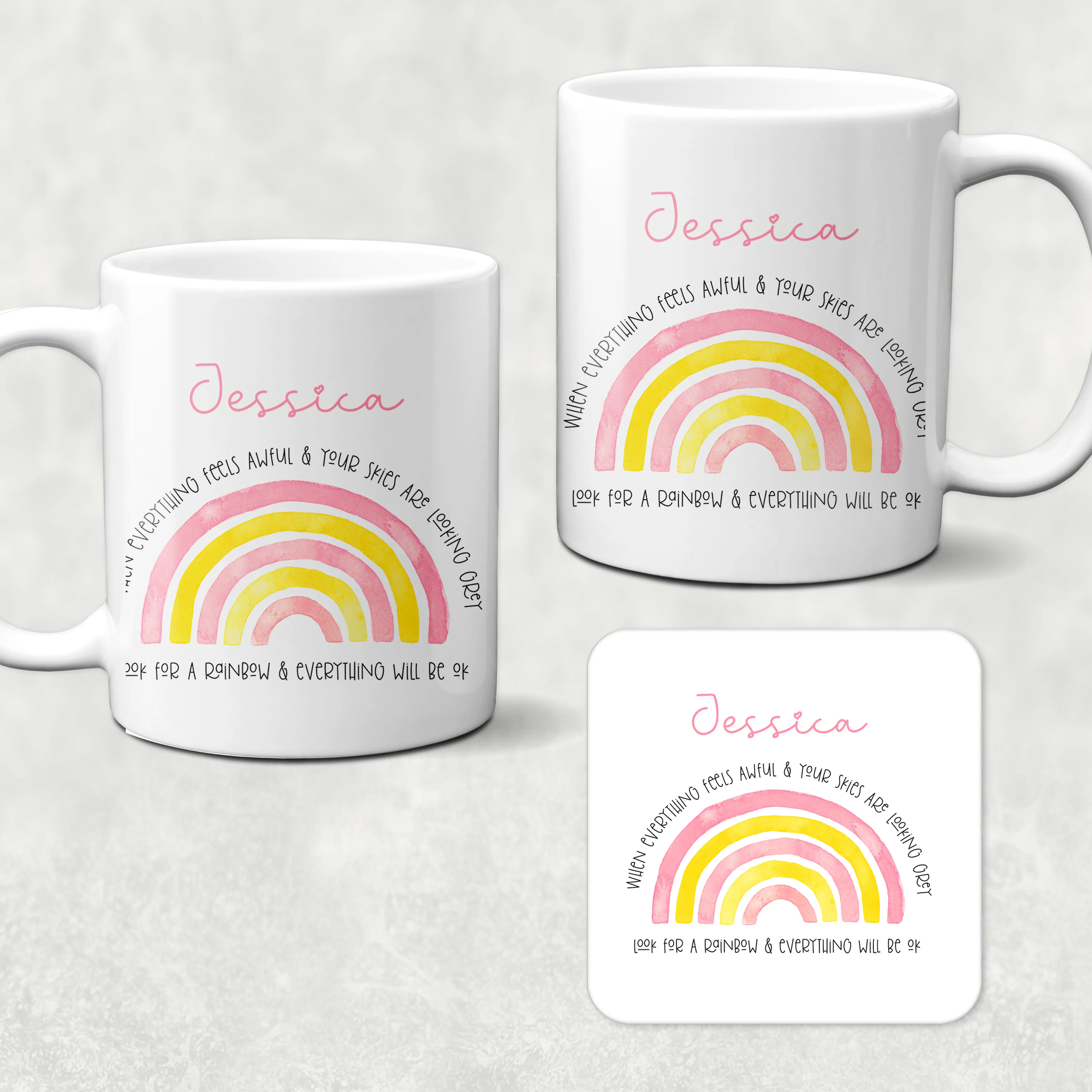 Positivity Rainbow Mug & Coaster