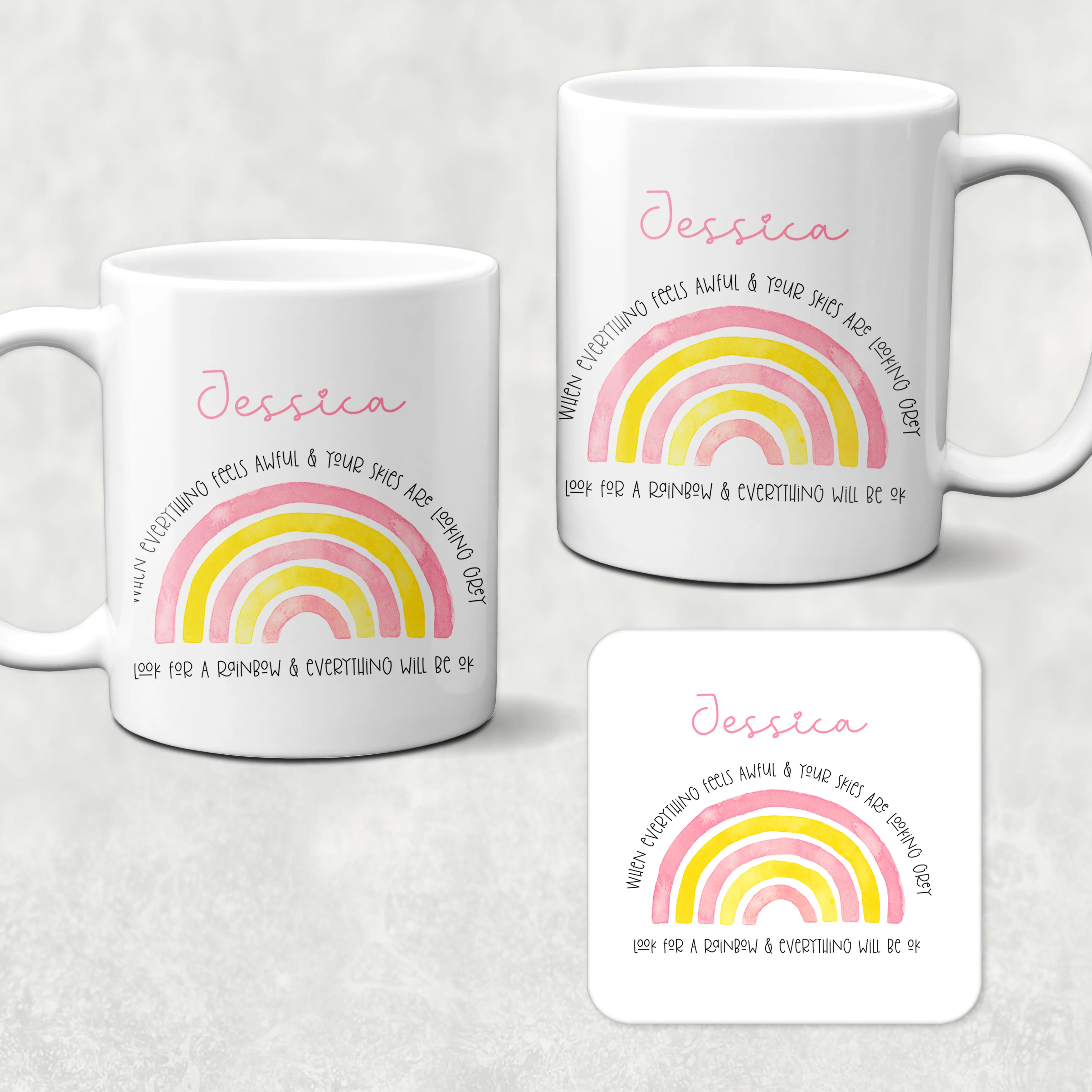 Positivity Rainbow Mug & Coaster